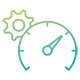 Icon of a gauge and a gear
