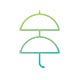 Two umbrellas stacked