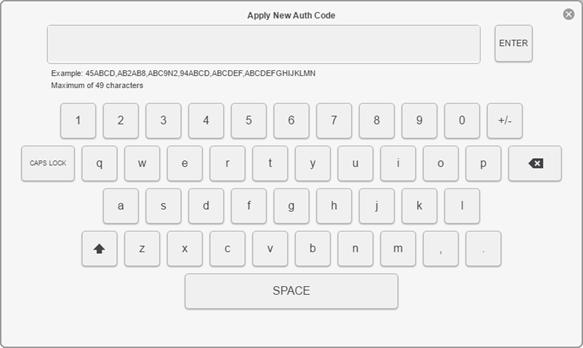 Enter the Auth Code and click Enter
